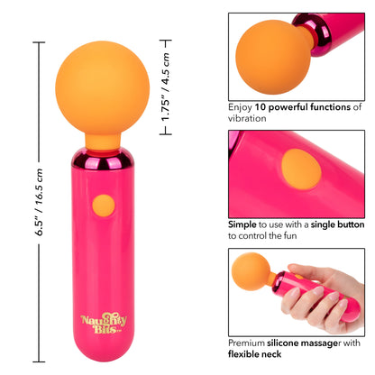 Naughty Bits Home Cumming Queen Vibrating Wand - Orange/pink
