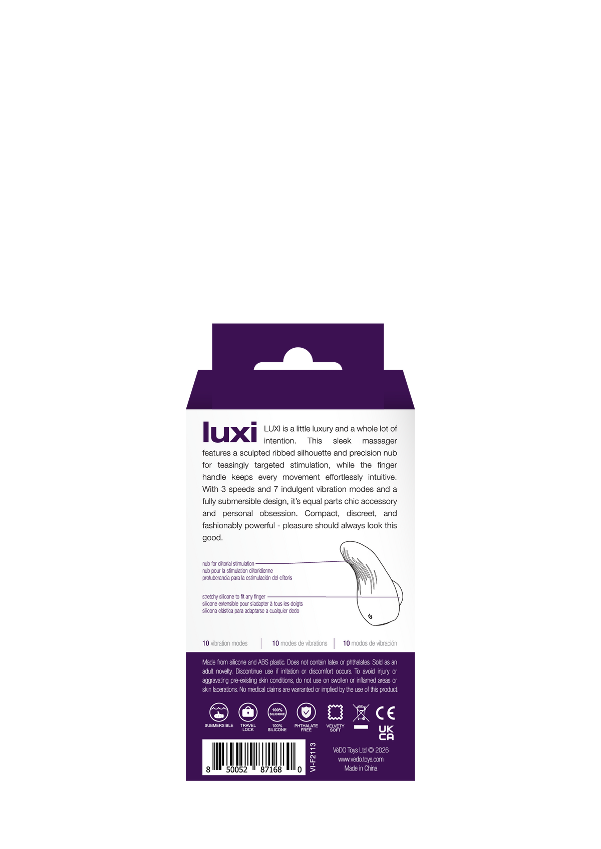 Luxi Rechargeable Clitoral Finger Vibe Purple