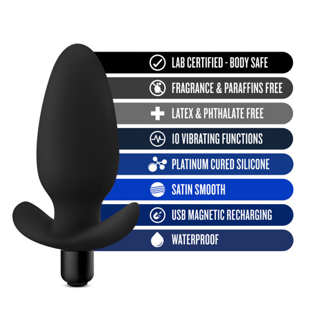 Anal Adventures- Platinum- Silicone Saddle  Plug- Black