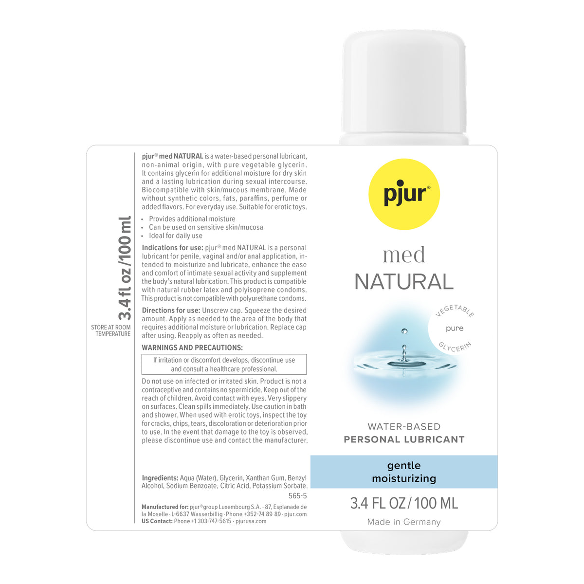 Pjur Med Natural Glide - 3.4 Fl. Oz. 100ml